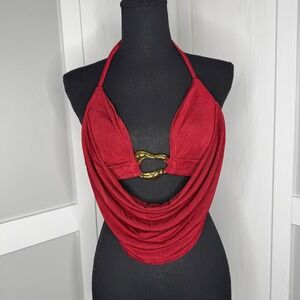 Y2K‎ Halter V-Neck Sexy Tops Solid Metal buckle Clubwear Slim Backless Women New